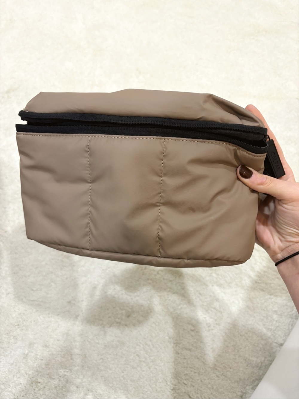 CALPAK Luka Belt Bag in Chocolate Quilted Crossbody - Picture 4 of 10